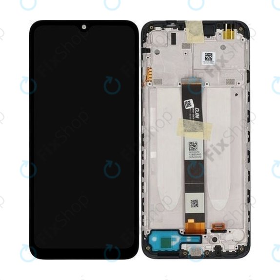 Wyświetlacz do Xiaomi Redmi 9C M2006C3MG, M2006C3MT, 9A M2006C3LG, M2006C3LI, Ekran dotykowy z ramką, 5600070C3L00, Czarny, Black, Genuine Service Pack