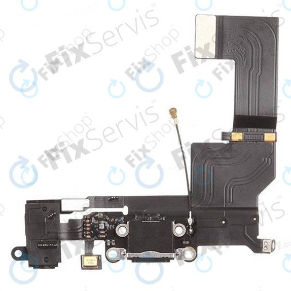 Złącze ładowania, gniazdo jack, mikrofon, taśma Flex do iPhone’a 5S, Czarna