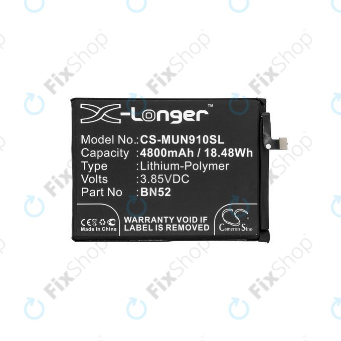 Bateria dla Xiaomi Redmi Note 9 Pro, 4800mAh, Li-Pol, 3.85 V, BN52, HQ