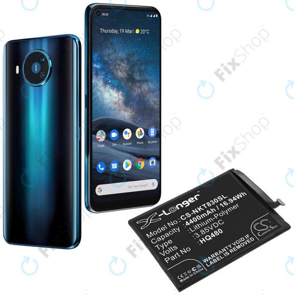 Bateria do Nokia 8.3 2020 5G, 4400mAh, Li-Pol, 3.85V, HQ480, HQ