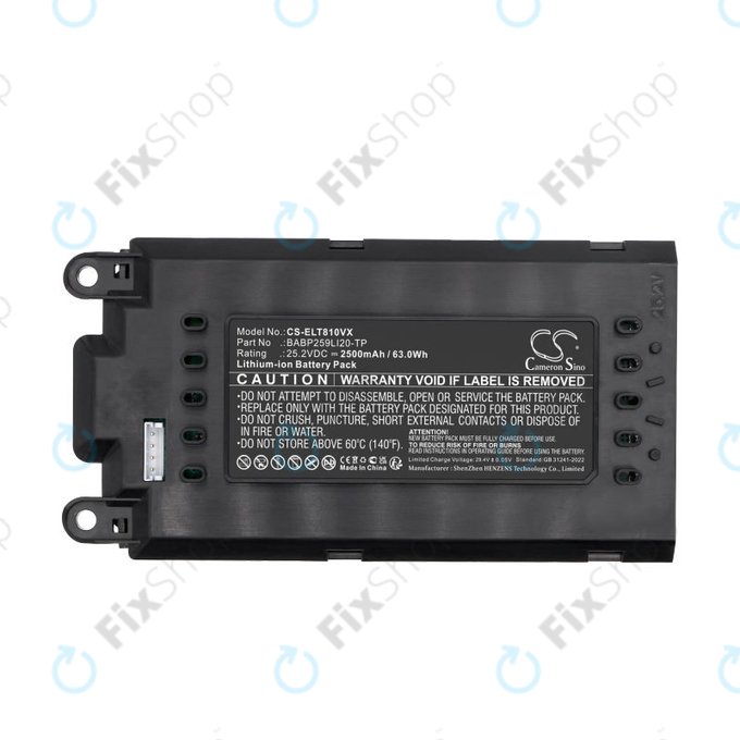 Bateria do Electrolux Well Q8, WQ81-3OMB, WQ81-PANIM, 2500mAh, Li-Ion, 25.2V, BABP259LI20-TP, HQ