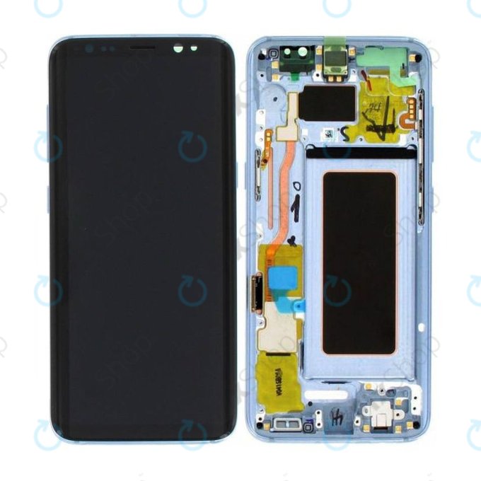 Wyświetlacz do Samsung S8 G950F, Ekran dotykowy z ramką, GH97-20457D, GH97-20473D, GH97-20458D, GH97-20629D, Coral Blue, Genuine Service Pack