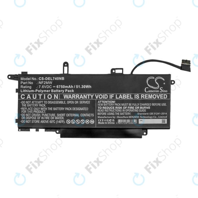 Bateria do Dell Latitude 7310 2-in-1, 7400 2-in-1, 6750mAh, Li-Pol, 7.6V, NF2MW, HQ