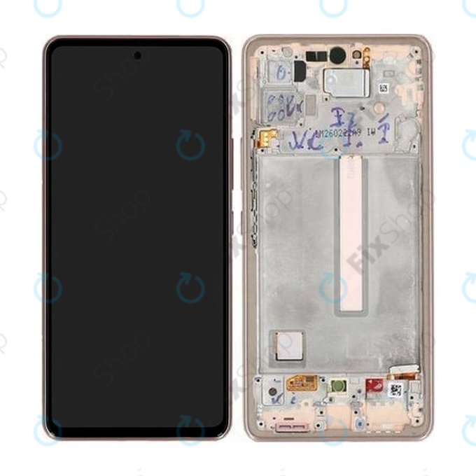 Wyświetlacz do Samsung A53 5G A536B, Ekran dotykowy z ramką, GH82-28024D, GH82-28025D, Awesome Peach, Genuine Service Pack