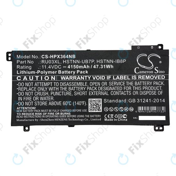 Bateria do HP ProBook x360 440 G1, x360 11 G3, 4150mAh, Li-Pol, 11.4V, HSTNN-UB7P, HQ