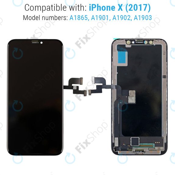 Wyświetlacz dla iPhone X, Ekran dotykowy z ramką, Refurbished