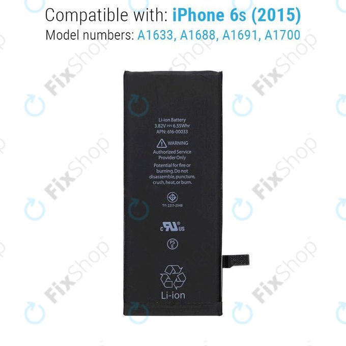 Bateria dla iPhone 6S, 1715mAh, FixPremium