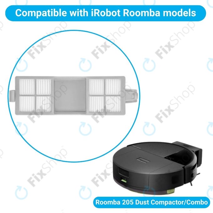 Filtr przeciwpyłowy, 2 szt. do iRobot Roomba 205 Dust Compactor, Dust Compactor Combo