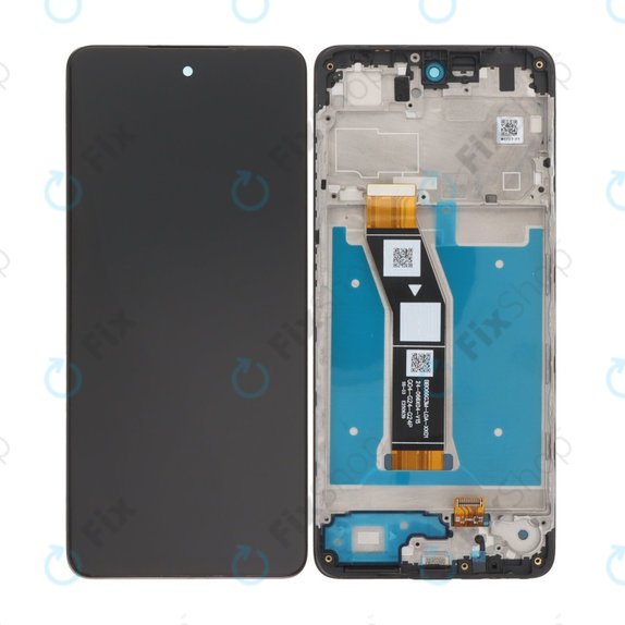 Wyświetlacz do Motorola Moto G04, Ekran dotykowy z ramką, Czarny, Black, TFT