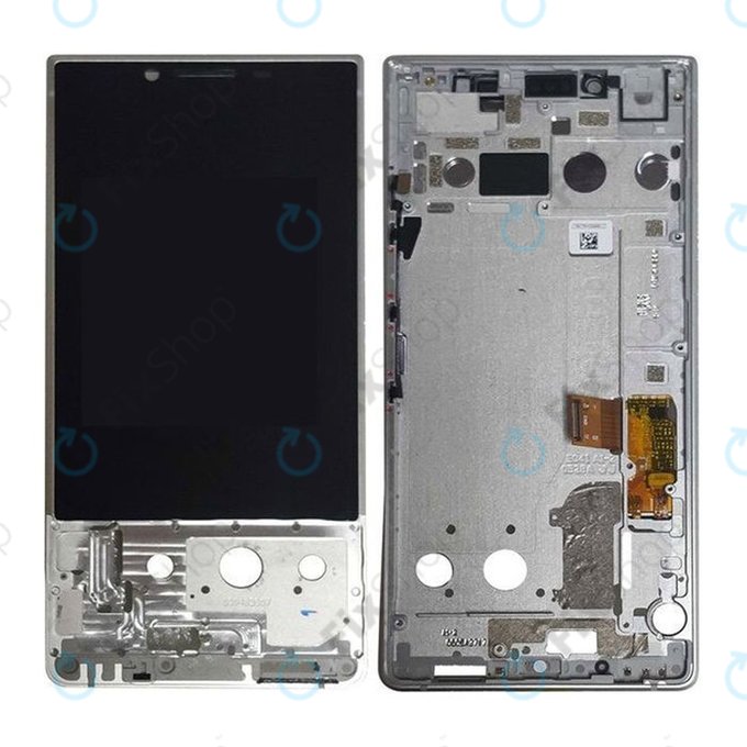 Wyświetlacz do Blackberry Key2, Ekran dotykowy z ramką, Srebrny, Silver, TFT
