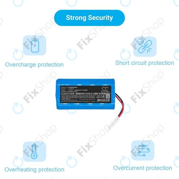 Bateria do Xiaomi Essential (Mijia G1), Flyco FC-seria, myVacBot SN500, Panasonic MC-seria, Phicomm X3, Puppy R-seria, Li-026418, Li-Ion, 14,8V 2600mAh, HQ