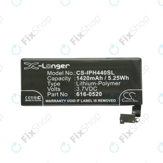 Bateria do iPhone 4, 616-0520, 1420mAh, HQ