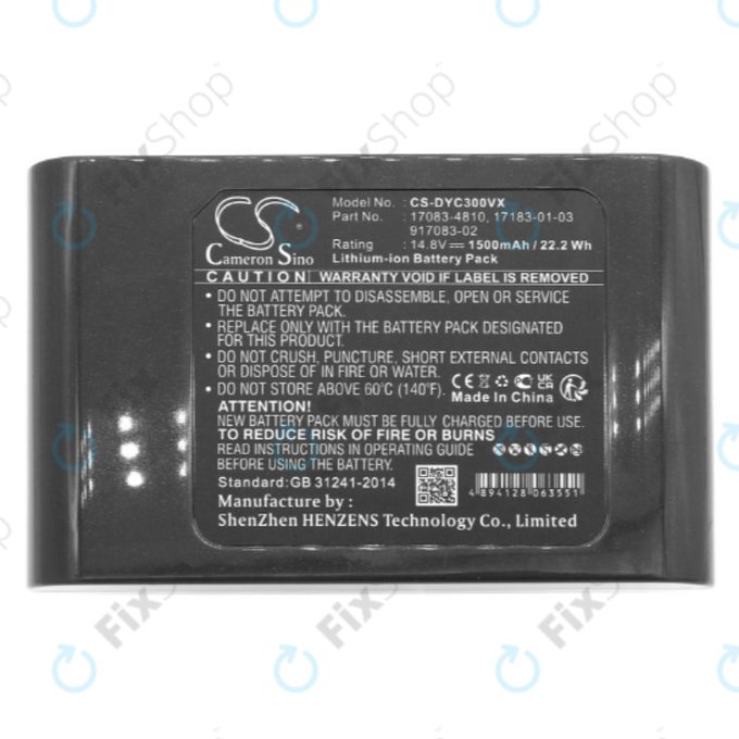 Bateria do Dyson DC30, DC35, 17083-4810, 17183-01-03, 917083-02, Li-Ion, 14,8V 1500mAh, HQ