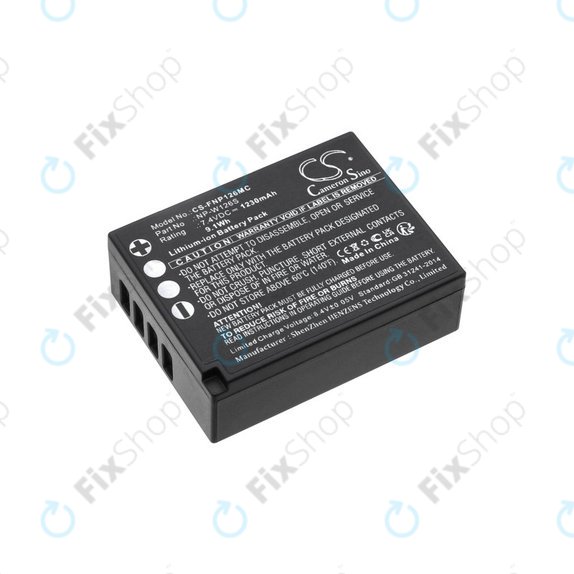 Bateria do Fujifilm Finepix Hs30, X-T30, 1230mAh, Li-Ion, 7.4V, NP-W126S, HQ