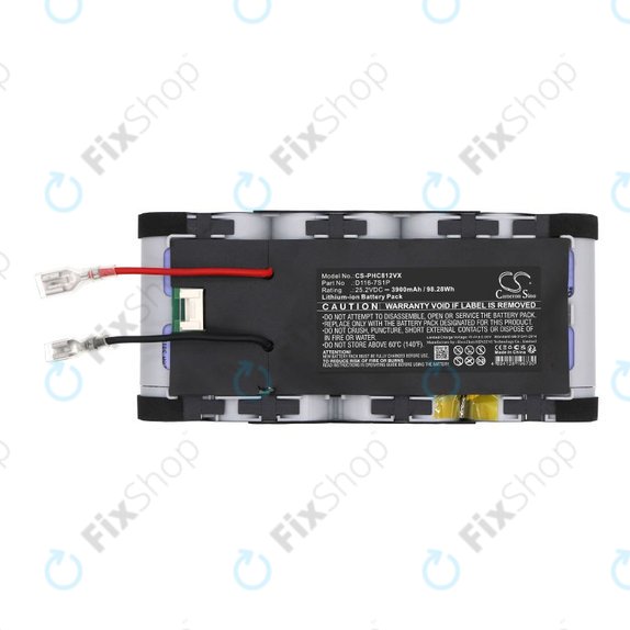 Bateria do Philips Aqua Plus 8000, XC8349/01, XW8122/82, 3900mAh, Li-Ion, 25.2V, D116-7S1P, HQ