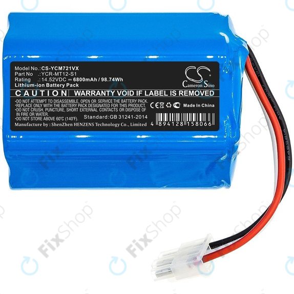 Bateria do Miele Scout RX2, RX3 Home Vision, YCR-MT12-S1, Li-Ion, 14,52V 6800mAh, HQ