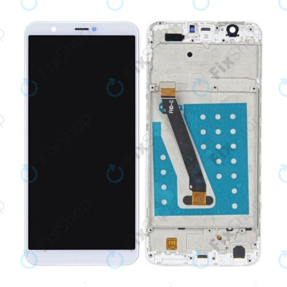 Wyświetlacz do Huawei P Smart, Ekran dotykowy z ramką, Biały, White, TFT