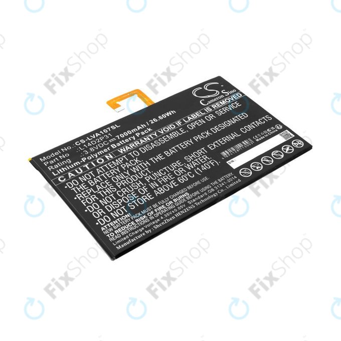 Bateria do Lenovo Tab 2, Lenovo Tab 4, Lenovo TB2, 7000mAh, Li-Pol, 3.8V, L14D2P31, HQ