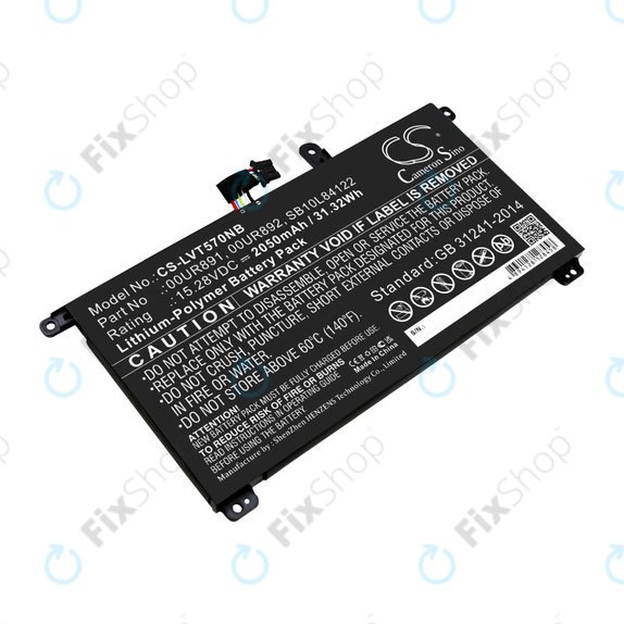 Bateria do Lenovo ThinkPad P51s, P52s, T570, T580, 2050mAh, Li-Pol, 15.28V, 00UR891, HQ