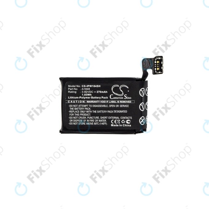 Bateria dla Apple Watch 3 38 mm, 270mAh, GPS + Cellular Version, Li-Pol, 3.82 V, A1848, HQ