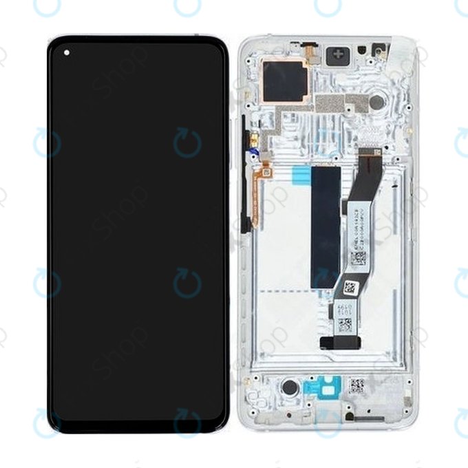 Wyświetlacz do Xiaomi Mi 10T 5G, Mi 10T Pro 5G, Ekran dotykowy z ramką, 5600040J3S00, Lunar Silver, Genuine Service Pack
