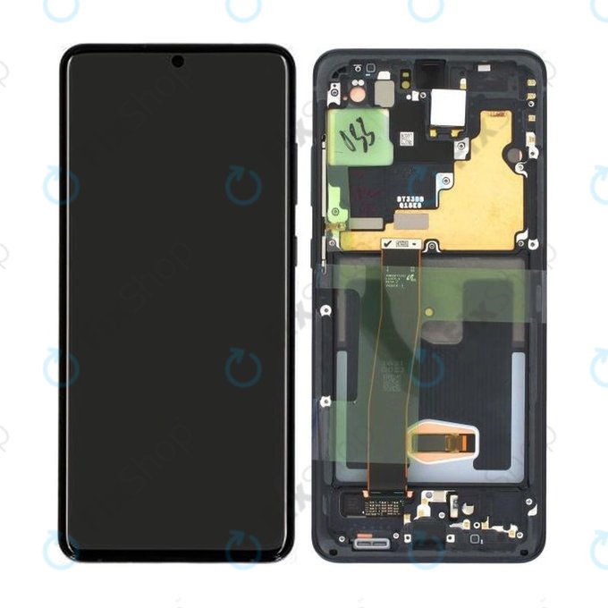 Wyświetlacz do Samsung S20 Ultra G988F, Ekran dotykowy z ramką, GH82-26032A, GH82-26033A, Cosmic Black, Genuine Service Pack