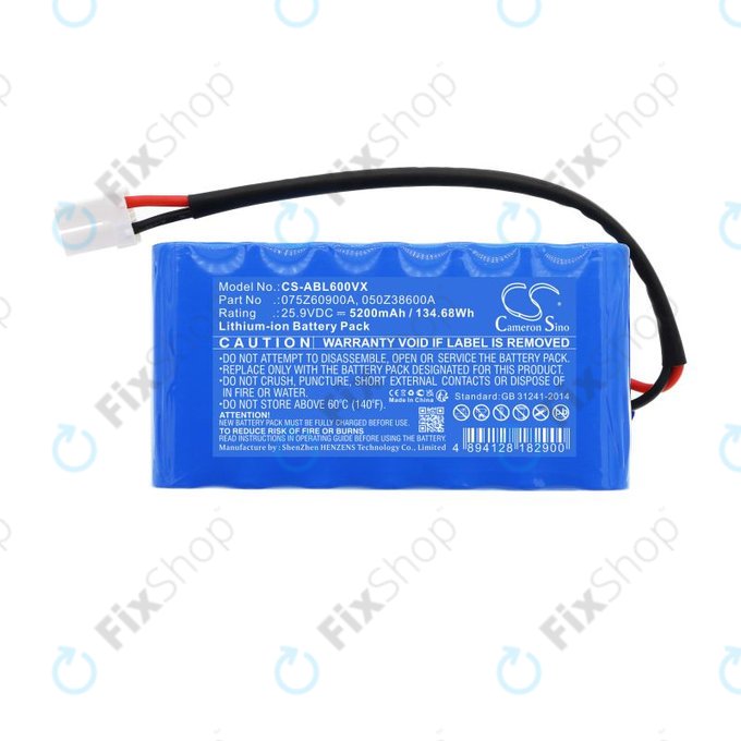 Bateria do Wiper i130S, Ambrogio Twenty Elite, 5200mAh, Li-Ion, 25.9V, 075Z60900A, HQ