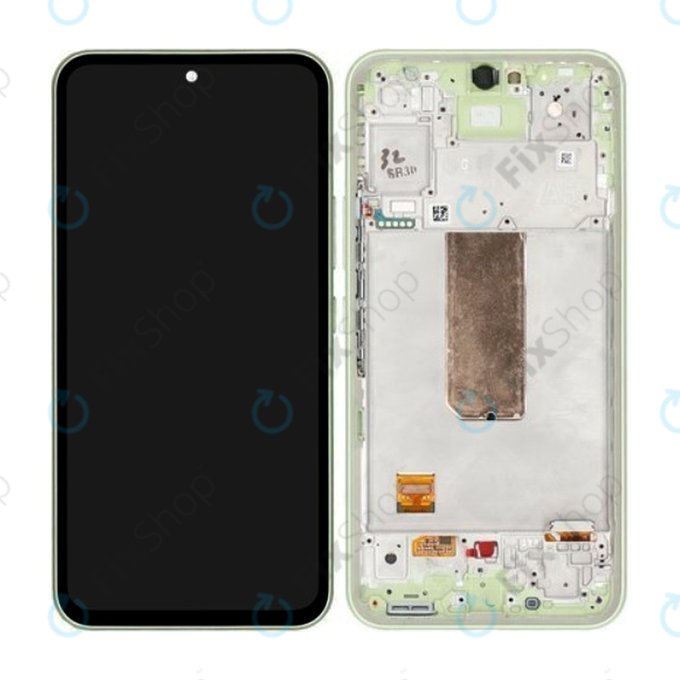 Wyświetlacz do Samsung A54 5G A546B, Ekran dotykowy z ramką, GH82-31231C, GH82-31232C, Light Green, Genuine Service Pack