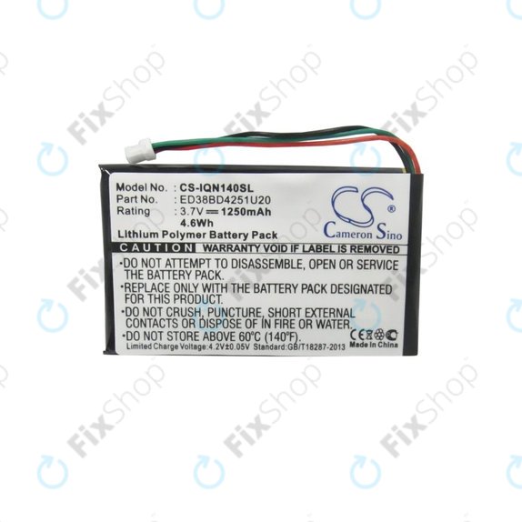 Bateria do Garmin Nuvi 1400, 1450, 1450T, 1490LMT, 1490T, 1490T Pro, ED38BD4251U20, 1250mAh, HQ