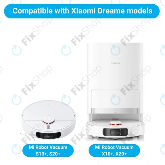 Zestaw części zamiennych do Xiaomi Mi Robot Vacuum S20+, S10+, X20+, X10+ (1x Główna szczotka, 2x Filtr, 2x Szczotka boczna – czarna)