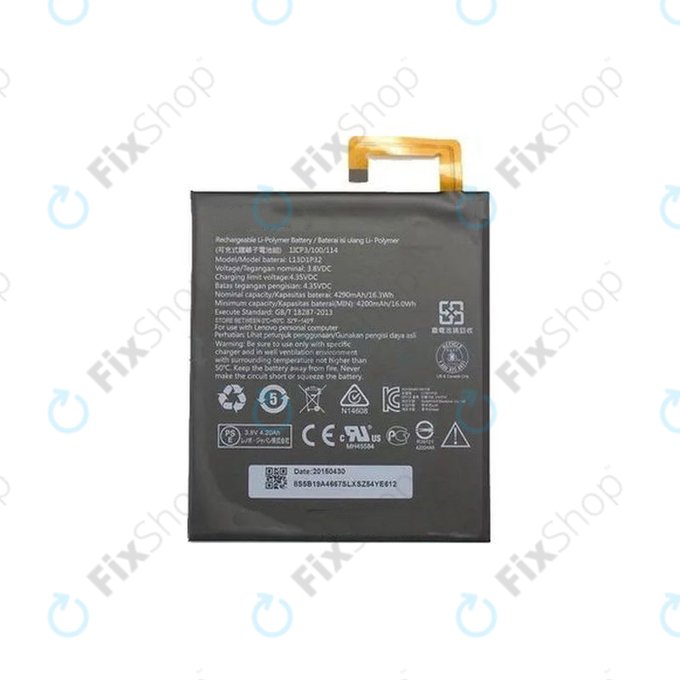 Bateria do Lenovo Tab 2 A8-50, S8-50, L13D1P32, 4290mAh