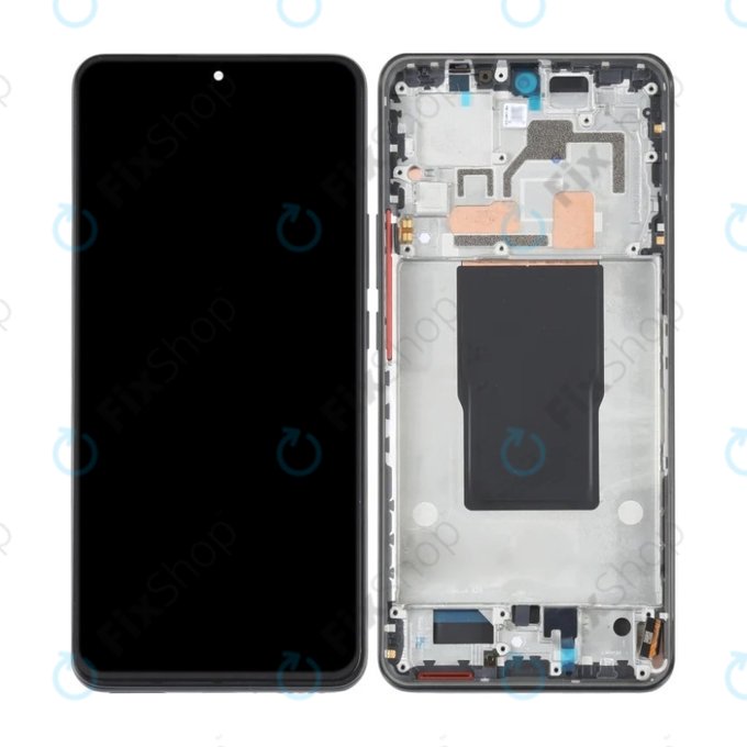 Wyświetlacz OLED do Xiaomi 12T Pro 22081212UG, Ekran dotykowy z ramką, Czarny, Black