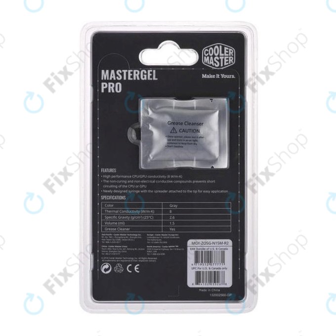 Pasta termoprzewodząca MasterGel Pro V2 do CPU, 4g, szara
