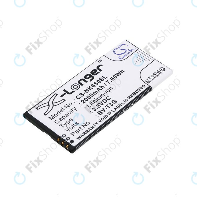 Bateria do Nokia Lumia 650, 2000mAh, Li-Ion, 3.8V, BV-T3G, HQ
