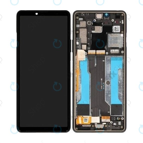 Wyświetlacz do Sony Xperia 10 III, Ekran dotykowy z ramką, A5034092A, Czarny, Black, Genuine Service Pack