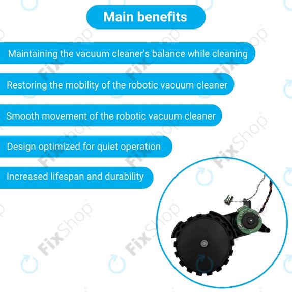 Koło z silnikiem do Xiaomi Robot Vacuum X10, Dreame Z10 Pro, L10 Plus, D10 Plus, Right, Czarny, Black