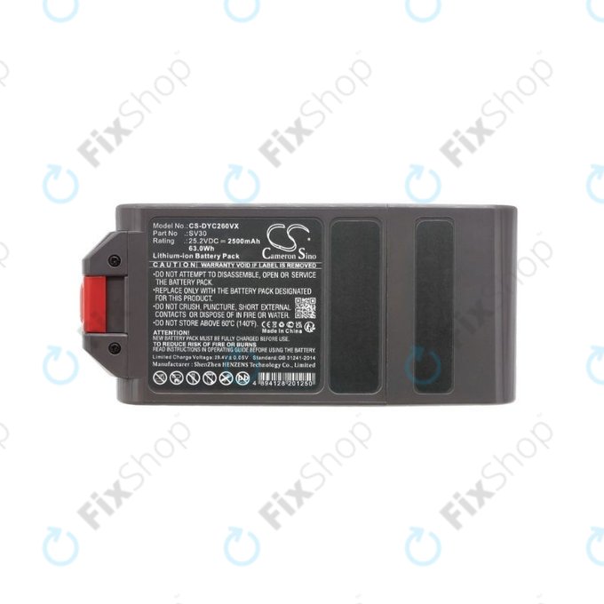 Bateria do Dyson V12, SV30, 394167-1, 386706-85, 965470-01, Li-Ion, 25,2V 2500mAh, HQ