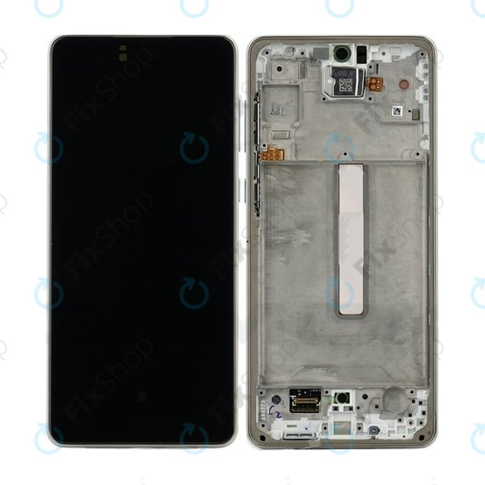 Wyświetlacz OLED do Samsung A73 A736, Ekran dotykowy z ramką, Biały, White