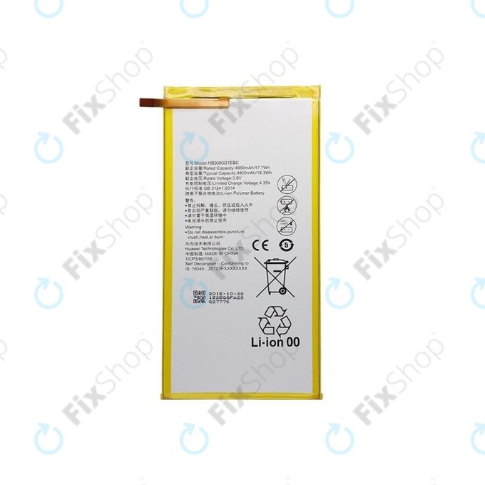 Bateria do Huawei EE Eagle, MediaPad T1 8.0", T1 10, HB3080G1EBC, 4800mAh