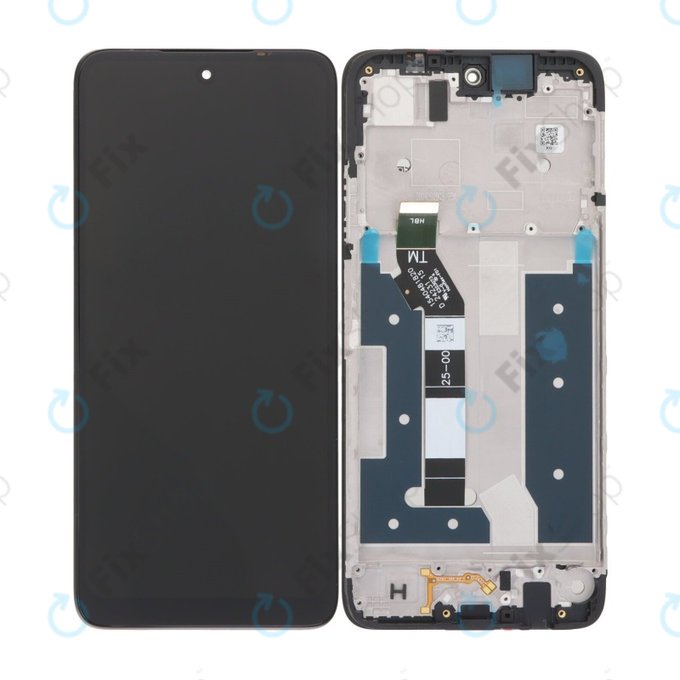 Wyświetlacz do Motorola Moto G35 5G, Ekran dotykowy z ramką, Czarny, Black, TFT