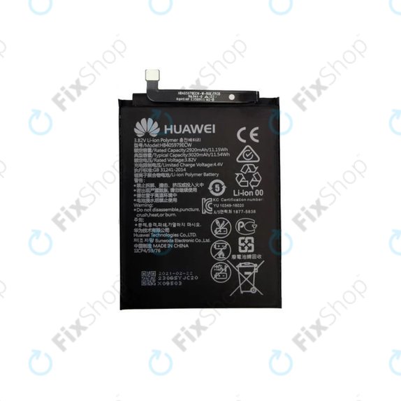 Bateria do Huawei Nova CAN-L11, Y5 (2017), P9 Lite Mini, Y5 (2019), Y6 (2017) MYA-L03, Y6 (2019), HB405979ECW 3020mAh, 24022116, 24022610, 24022965, 24022837 Genuine Service Pack