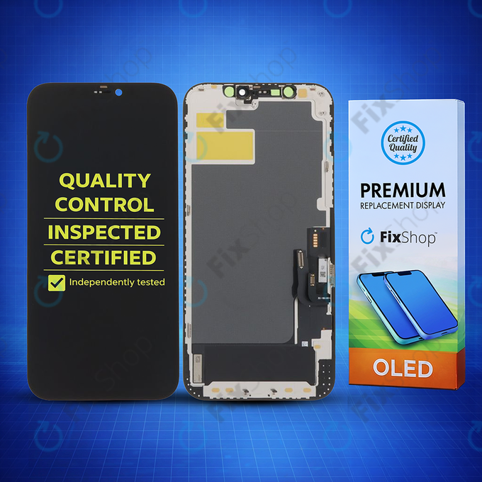 Wyświetlacz Soft OLED dla iPhone 12, 12 Pro, Ekran dotykowy z ramką, DIAGNOSTIC