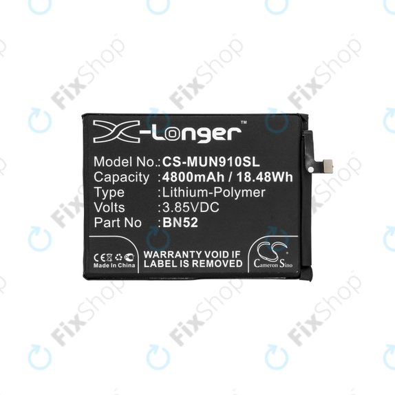 Bateria dla Xiaomi Redmi Note 9 Pro, 4800mAh, Li-Pol, 3.85 V, BN52, HQ