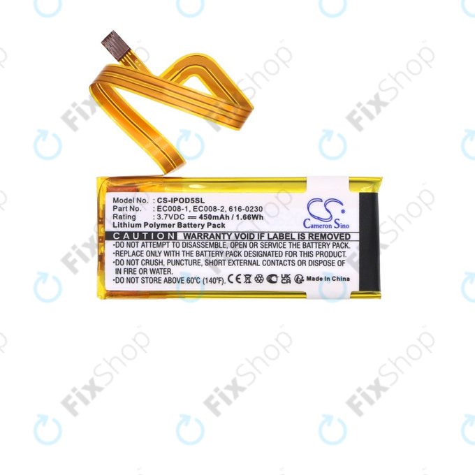 Bateria do Apple iPod Classic 6th Gen, iPod 5G, iPod Video, 450mAh, Li-Pol, 3.7V, EC008, HQ