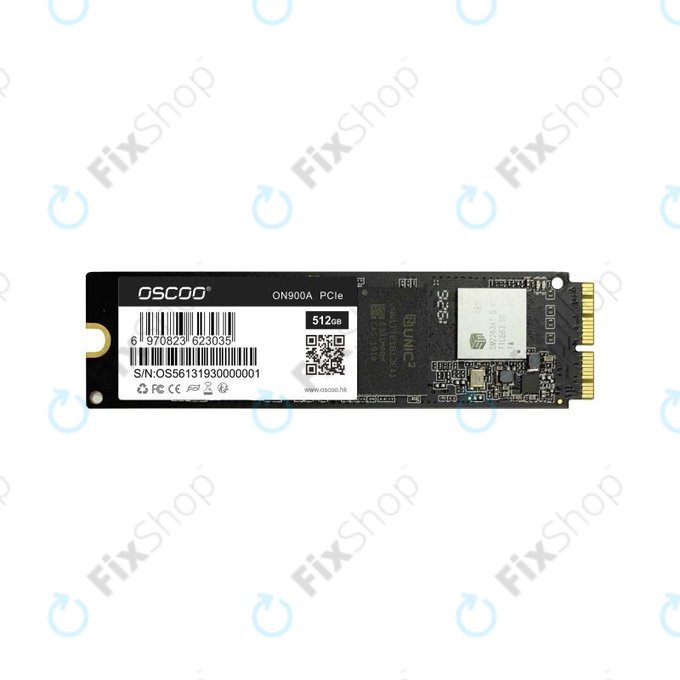 SSD 512GB do MacBook Air, Pro (Late 2013 - 2017), Oscoo ON900A PCIe, Refurbished