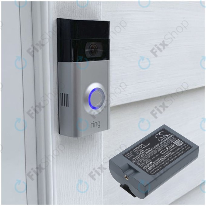 Bateria do Ring Video Doorbell 2, 3, 4, 6400mAh, Li-Ion, 3.7V, 8AB1S7-0EN0, HQ