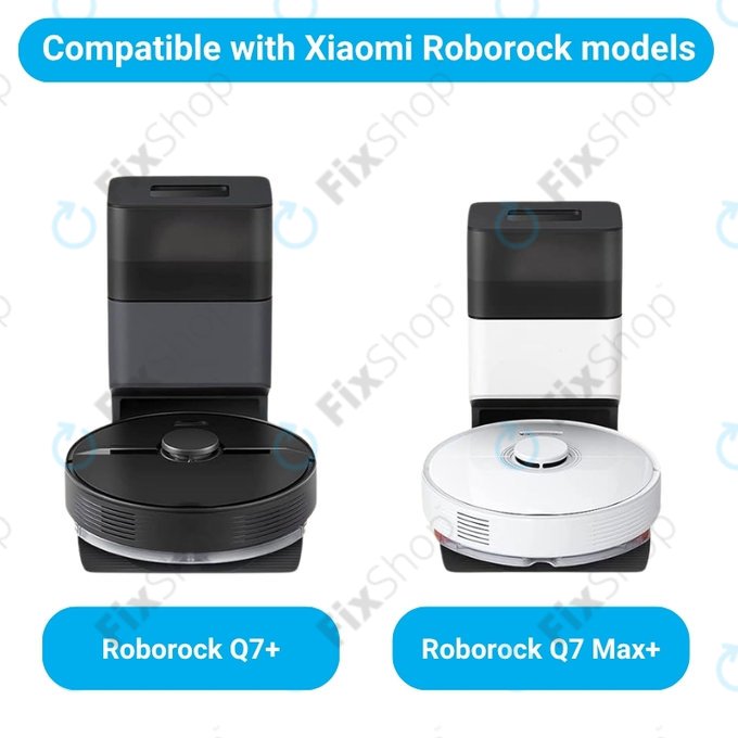 Zestaw części zamiennych do Xiaomi Roborock Q7+, Q7 Max, Q7 Max+ (1x Główna szczotka, 2x Filtr, 2x Szczotka boczna – biała, 2x Ściereczka mopująca, 2x Worek na kurz)