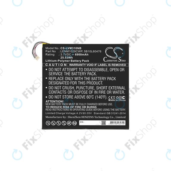 Bateria do Lenovo Miix 300, Miix 310, 6900mAh, Li-Pol, 3.7V, LENM1029CWP, HQ