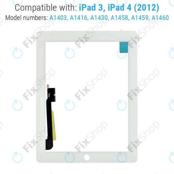 Ekran dotykowy dla iPad 3, iPad 4, White