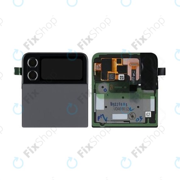 Wyświetlacz (External) do Samsung Z Flip 4 F721B, Ekran dotykowy z ramką, GH97-27947A, Grafitowy, Graphite, Genuine Service Pack